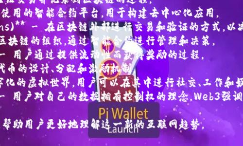 以下是与Web3相关的单词和术语。这些术语覆盖区块链技术、去中心化应用（dApps）、智能合约等关键概念，适合对Web3感兴趣的用户了解。

1. **区块链 (Blockchain)** - 一种分布式账本技术，用于记录交易和其他数据。
2. **去中心化 (Decentralization)** - 系统和服务不依赖于中心化实体，减少了单点故障的风险。
3. **智能合约 (Smart Contract)** - 一种自执行的合约，合约条款以代码形式存储在区块链上。
4. **加密货币 (Cryptocurrency)** - 使用密码学进行安全性保障的数字货币。
5. **代币 (Token)** - 基于区块链的数字资产，通常用于特定平台或应用。
6. **去中心化金融 (DeFi)** - 利用区块链技术实现的无中介金融交易。
7. **非同质化代币 (NFT)** - 一种基于区块链的独特数字资产，代表所有权和认证。
8. **链上治理 (On-chain Governance)** - 通过区块链网络成员的投票和参与来管理和升级协议的机制。
9. **Web3浏览器 (Web3 Browser)** - 支持访问Web3应用程序的浏览器。
10. **身份验证 (Authentication)** - 用户证明自己身份的过程，Web3常用去中心化身份。
11. **去中心化应用 (dApp)** - 在区块链上运行的应用程序，通常是开源的。
12. **共识机制 (Consensus Mechanism)** - 区块链网络中用于达成一致协议的机制，如PoW、PoS。
13. **挖矿 (Mining)** - 通过计算能力验证交易并记录到区块链的过程。
14. **以太坊 (Ethereum)** - 一个广泛使用的智能合约平台，用于构建去中心化应用。
15. **链下解决方案 (Off-chain Solutions)** - 在区块链外部进行交易和验证的方式，以减轻主网络的负担。
16. **DAO（去中心化自治组织）** - 基于区块链的组织，通过智能合约进行管理和决策。
17. **流动性挖矿 (Liquidity Mining)** - 用户通过提供流动性而获得奖励的过程。
18. **Tokenomics** - 代币经济学，涉及代币的设计、分配和激励机制。
19. **元宇宙 (Metaverse)** - 一个数字化的虚拟世界，用户可以在其中进行社交、工作和娱乐。
20. **数据所有权 (Data Ownership)** - 用户对自己的数据拥有控制权的理念，Web3强调用户隐私与数据权利。

这些词汇是了解Web3及其生态系统的基础，帮助用户更好地理解这一新的互联网趋势。